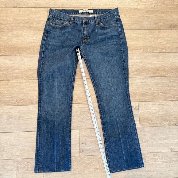 Gap Mid Rise Straight Boy Cut Classic Dark Wash Blue Denim Jeans Women's 10R EUC - Picture 6 of 7